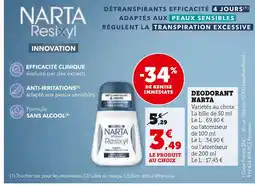 Super U NARTA DEODORANT offre