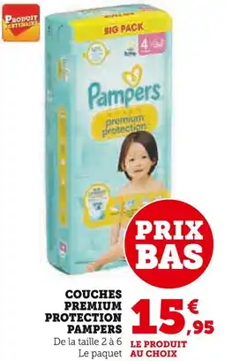 Super U PAMPERS COUCHES PREMIUM PROTECTION offre