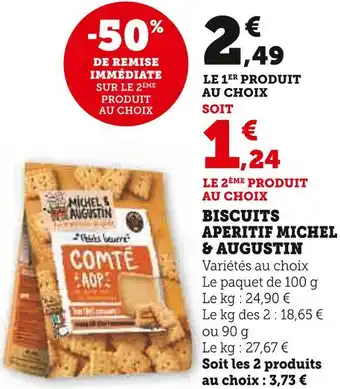 Super U MICHEL & AUGUSTIN BISCUITS APERITIF offre