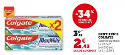Super U COLGATE DENTIFRICE offre