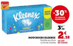 Super U KLEENEX MOUCHOIRS offre