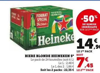 Super U HEINEKEN BIERE BLONDE 5° offre