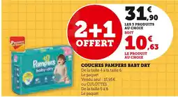 Super U PAMPERS COUCHES BABY DRY offre