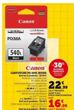Super U Canon CARTOUCHE PG-540L NOIRE offre