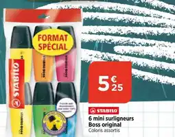 6 mini surligneurs Boss original Coloris assortis