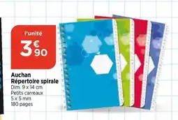 Bi1 Auchan Répertoire spirale offre