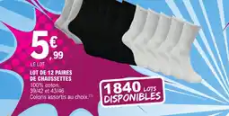 E.Leclerc Lot de 12 paires de chaussettes offre