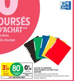 Intermarché Lot de 5 chemises avec rabats a4 top file + oxford offre