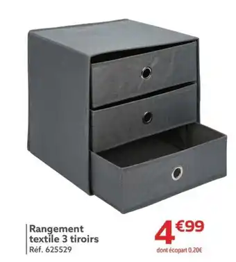 Gifi Rangement textile 3 tiroirs offre