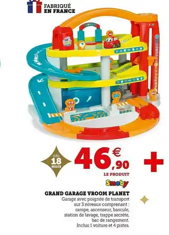 Hyper U Grand Garage Vroom Planet Smoby offre