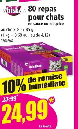 Norma Whiskas 80 repas pour chats offre