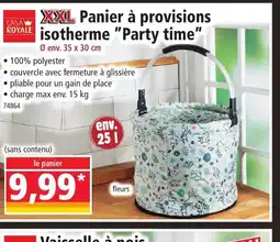 Norma XXL Panier à provisions ROYALE isotherme Party time offre