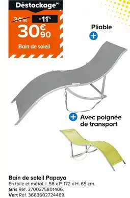Castorama Bain de soleil Papaya offre