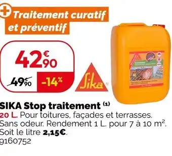 Weldom SIKA Stop traitement offre