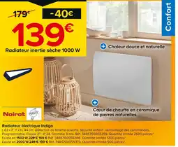 Castorama NOIROT Radiateur électrique Indigo offre