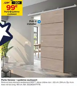Castorama Porte Verone + système coulissant offre