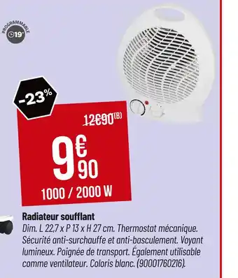 Bricorama Radiateur soufflant offre