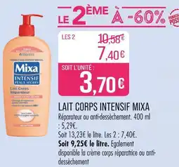 Match MIXA LAIT CORPS INTENSIF offre