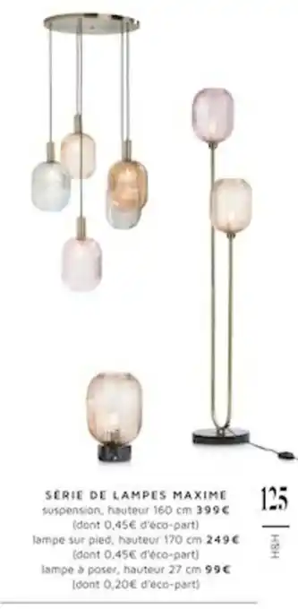 H&H Serie de Lampes Maxime offre