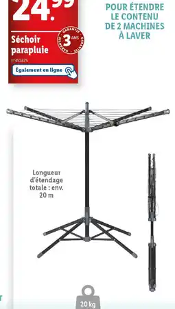 Lidl Séchoir parapluie offre
