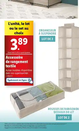 Lidl Accessoire de rangement textile offre