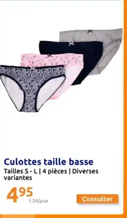 Action Culottes taille basse offre