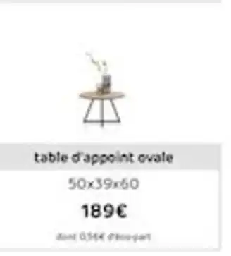 H&H Table d'appoint ovale offre