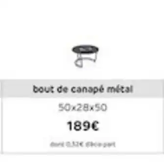 H&H Bout de canapé métal offre
