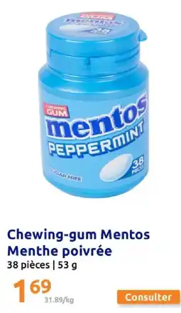 Action MENTOS Chewing-gum menthe poivrée offre