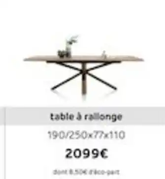 H&H Table à rallonge offre