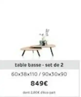 H&H Table basse set de 2 offre