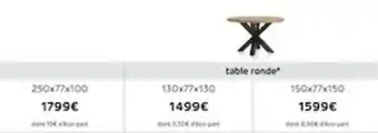 H&H Table ronde offre