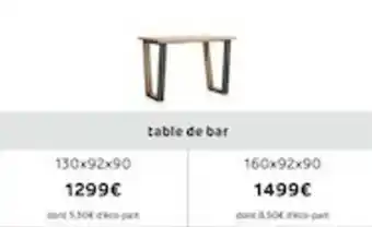 H&H Table de bar offre