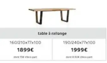 Table à rallonge