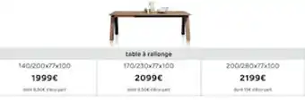H&H Table à rallonge offre