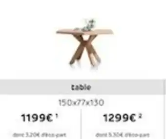 H&H Table offre