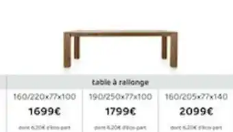 Table à rallonge