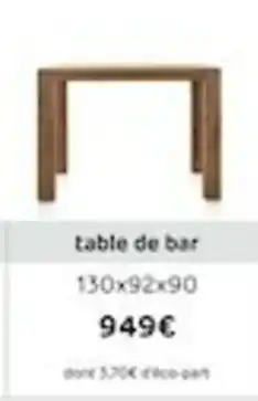 H&H Table de bar offre