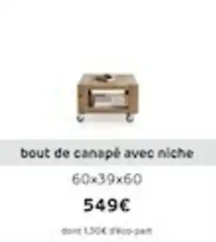H&H Bout de canapé avec niche offre