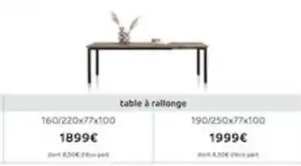 H&H Table à callonge offre