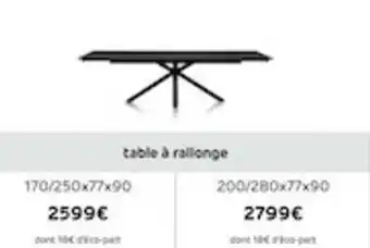 H&H Table à rallonge offre