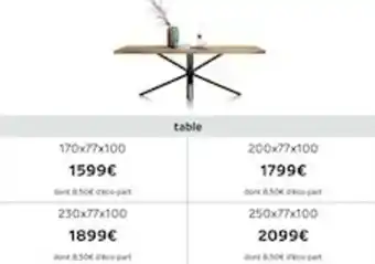 H&H Table offre