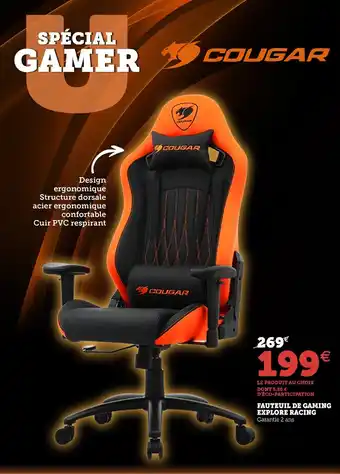 Super U Fauteuil de Gaming Explore Racing offre