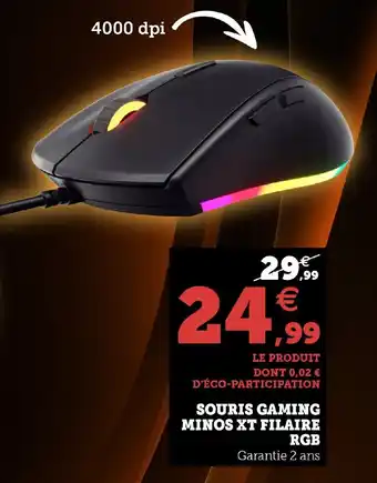 Super U Souris Gaming Minos XT Filaire offre