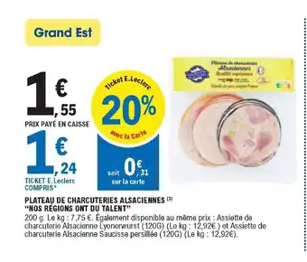 E.Leclerc Plateau de Charcuteries Alsaciennes offre