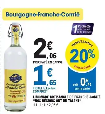 E.Leclerc Limonade Artisanale de Franche-Comté offre