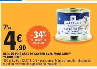 E.Leclerc Bloc de Foie Gras de Canard Avec Morceaux offre