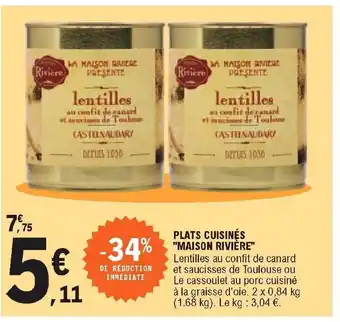 E.Leclerc Plats Cuisinés Maison Rivière offre