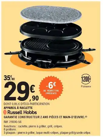 E.Leclerc Appareil à Raclette offre