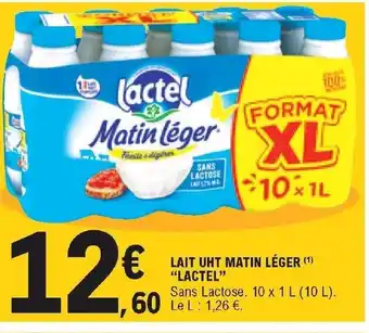 E.Leclerc Lait UHT Matin Léger Lactel offre